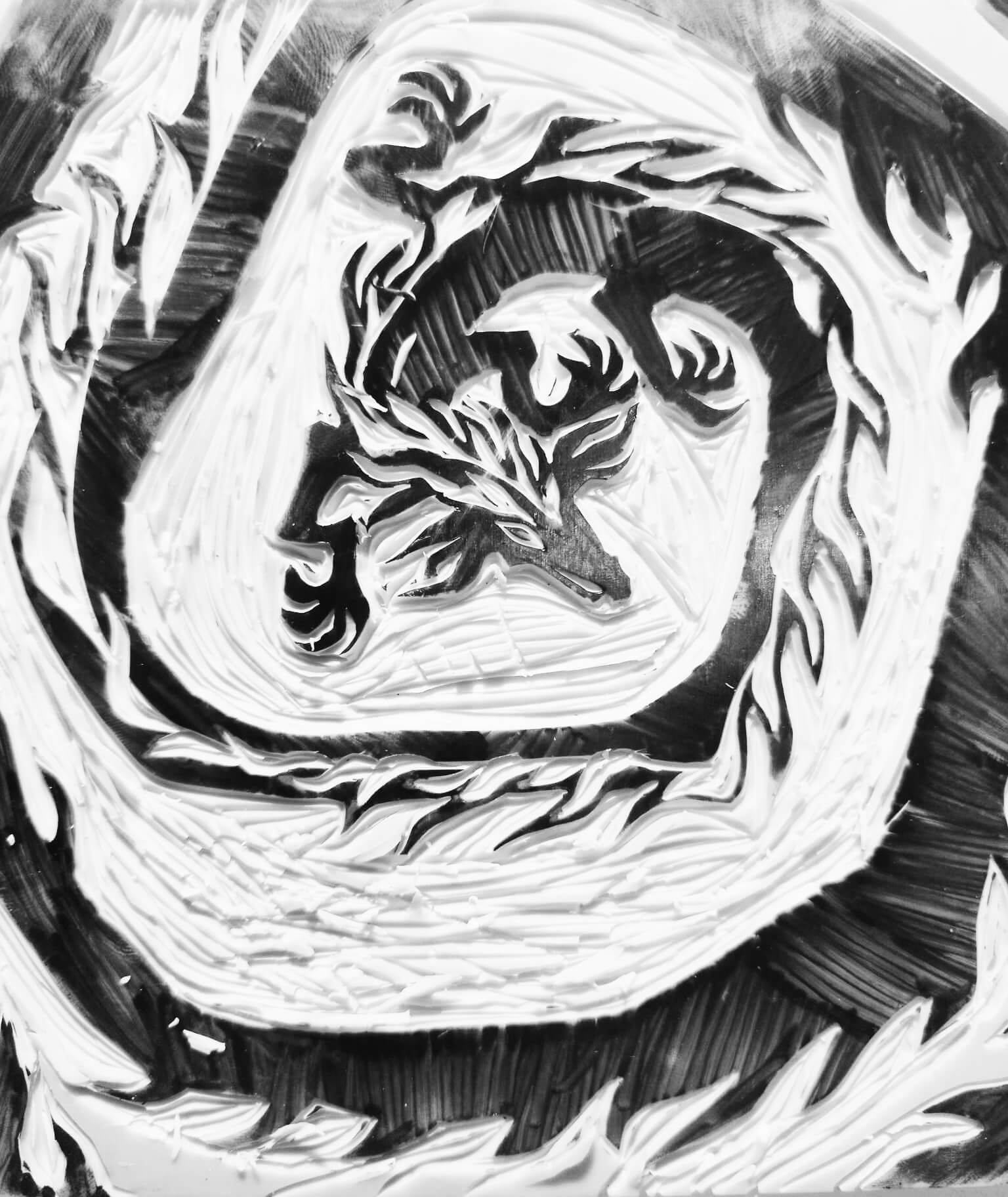 Dragon curved into lino